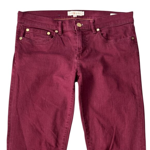 TORY BURCH Women's Super Skinny Jeans Size 29 Burgundy Wine Red Designer Denim - Picture 3 of 10